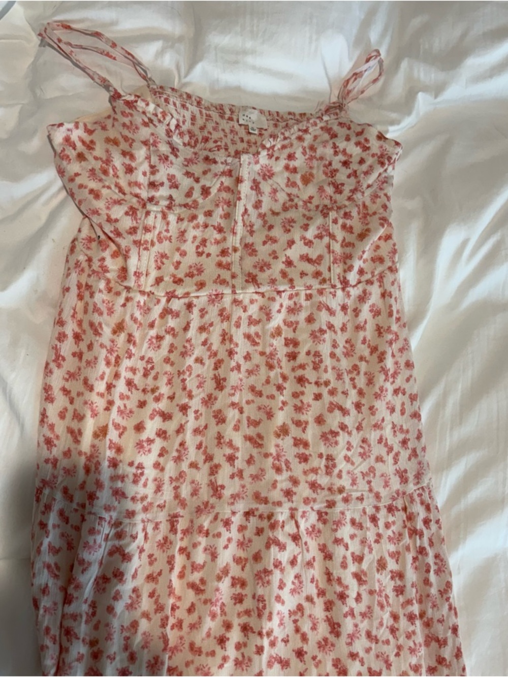 Women's Pink Floral Midi Dress - Lightweight Summer Sundress